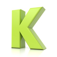 3D green letter collection - K