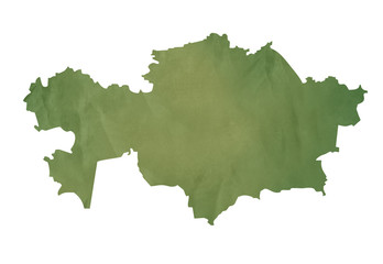 Old green map of Kazahkstan