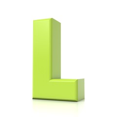 3D green letter collection - L