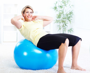 Senior woman doing yoga.