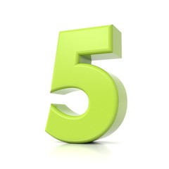 3D green number collection - 5