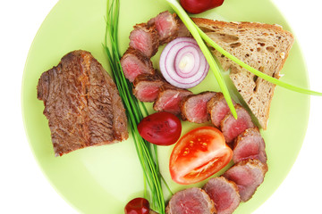 main course : grilled fat meat