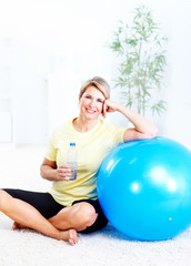 Senior woman doing yoga.