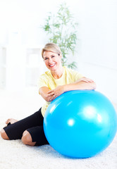 Senior woman doing yoga.