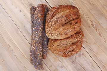 french rye breads and baguettes