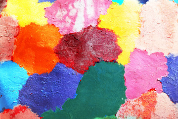 Multicolored stains of a paint