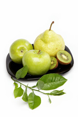Fresh fruits isolated on a white background.