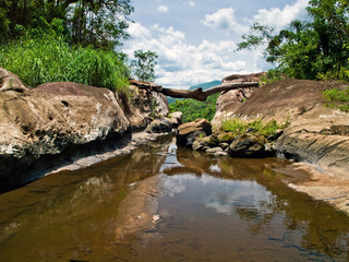 small pool on stone with reflection