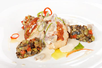 Fish cutlet with vegetables