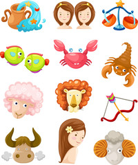 Set of sign zodiac