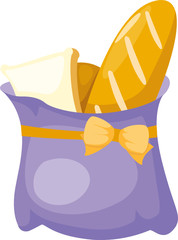 Shopping bag of bread