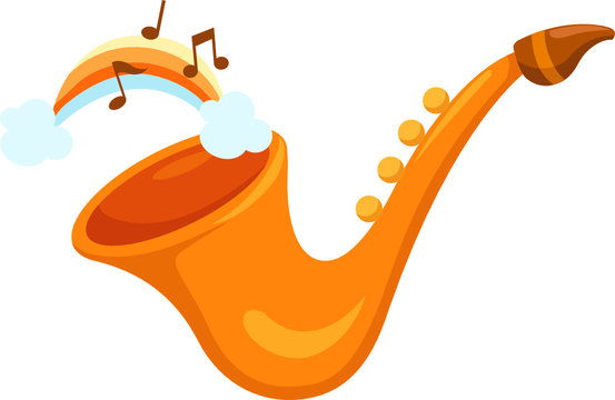 recommend clip art: saxophone  with rainbow