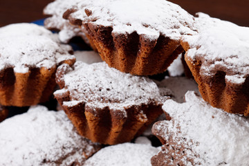 cakes with sugar powder