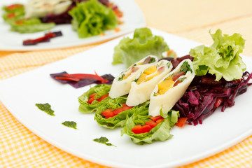 summer salad with calamari