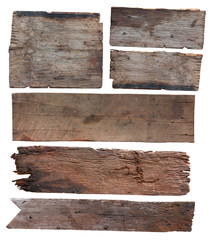 Set of  wood plank isolated
