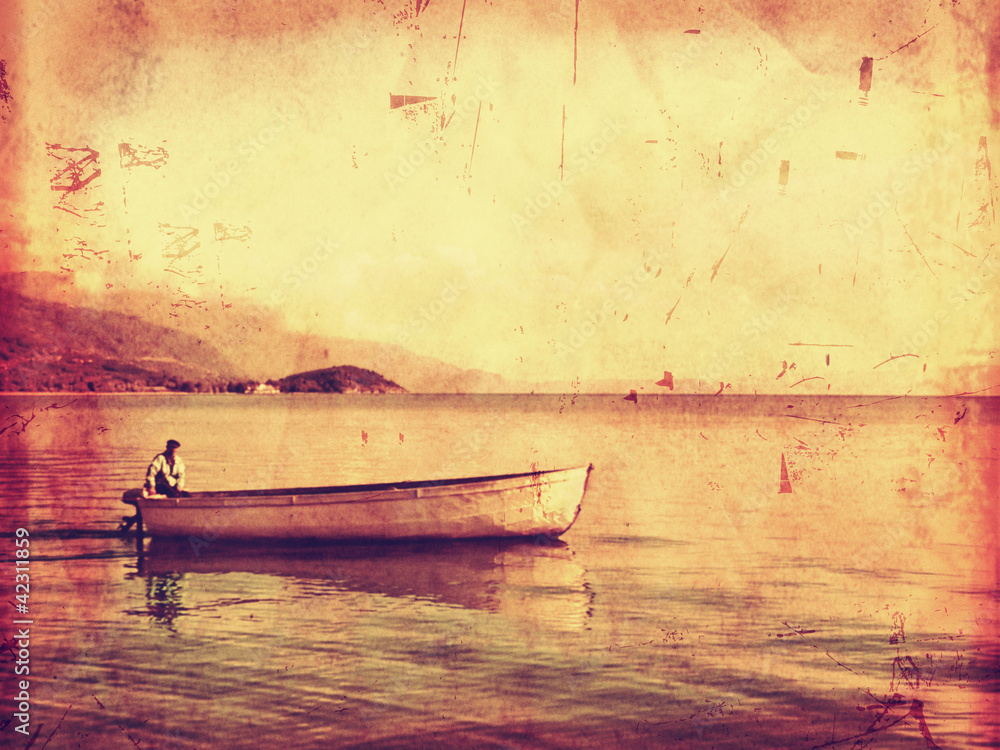 Wall mural Lonely ferryman