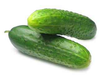 Two fresh cucumbers