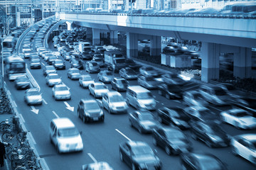 traffic rush hour  in shanghai