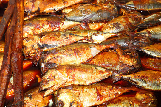 Thai mackerel fish  boiled with Thai native sauce.