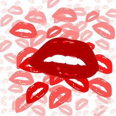 seamless valentine pattern with lips
