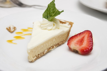 Slice of Key Lime Pie and a Strawberry