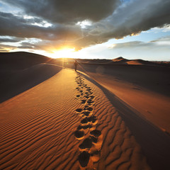 Fototapeta Hike in desert obraz