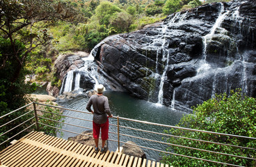 Obraz premium Waterfall on Sri Lanka
