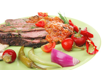 corned beef on plate