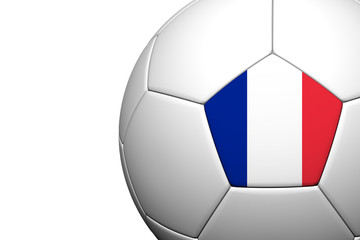 Obraz premium France Flag Pattern 3d rendering of a soccer ball
