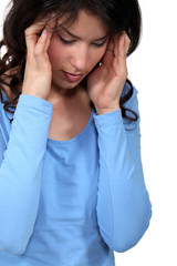 Woman suffering from a headache