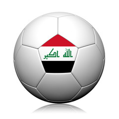 Obraz premium Iraq Flag Pattern 3d rendering of a soccer ball