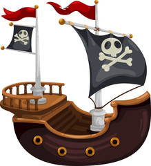 Pirate ship vector illustration