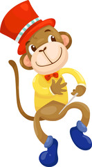 circus monkey .vector illustration