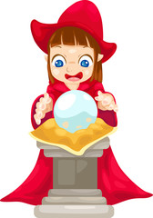 fortune teller with crystal ball vector