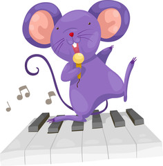 rat sing vector Illustration on a white background