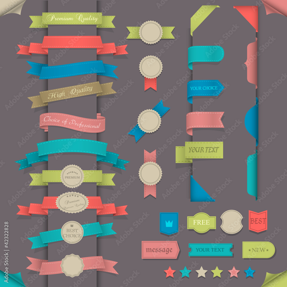 Poster big set design elements in retro style