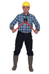 Man with a pair of boltcutters