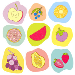 Seamless fruits background