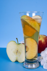 Apple juice and white flowers