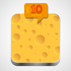 Vector cheese app icon with orange bubble speech. Eps10