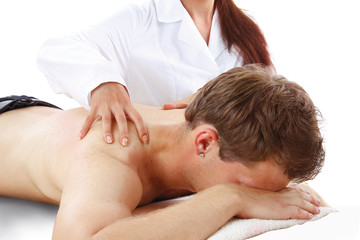 Obraz na płótnie Canvas Man getting a massage