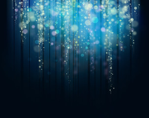 Abstract background. Falling drops in dark place