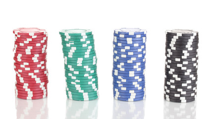 Casino chips isolated on white