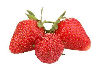 sweet ripe strawberries isolated on white
