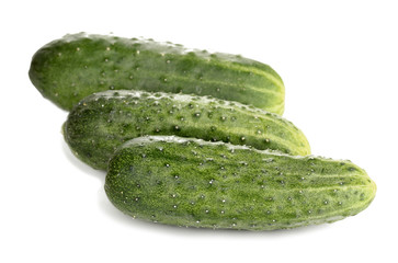 Cucumbers isolated on white