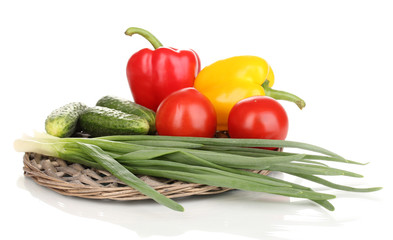 Fresh vegetables isolated on white