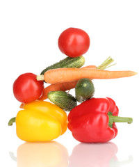 Fresh vegetables isolated on white