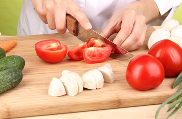 Chopping food ingredients