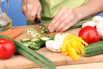 Chopping food ingredients