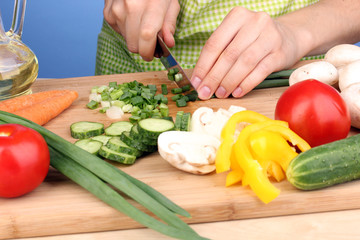 Chopping food ingredients